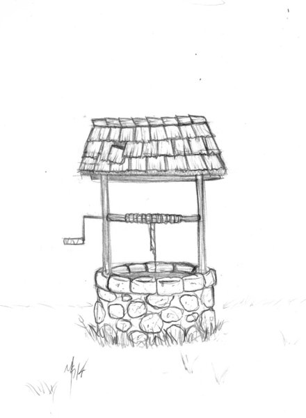 Колодец карандашом