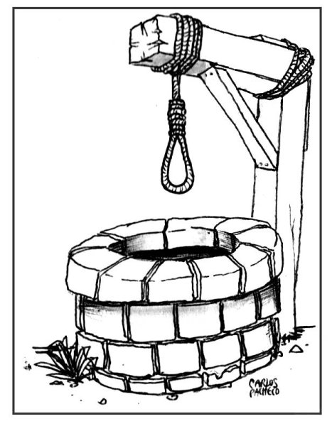 Колодец рисунок карандашом