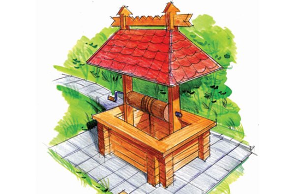 Колодец рисунок