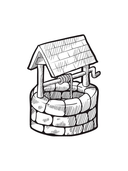 Колодец раскраска для детей