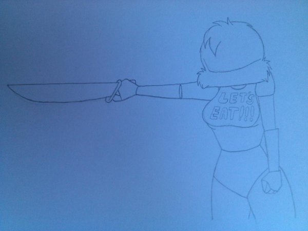 Девочка с ножом рисунок карандашом