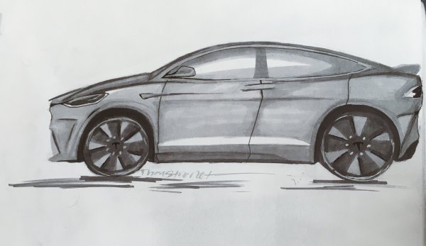 Тесла рисунок машина