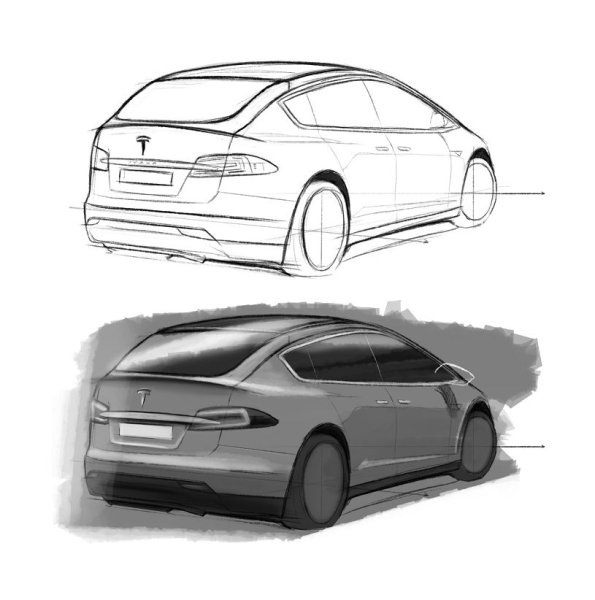 Tesla model s чертеж