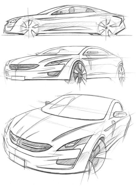 Дизайнерские скетчи автомобилей