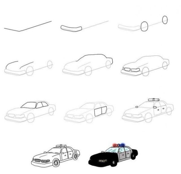 Рисунки для срисовки машины лёгкие