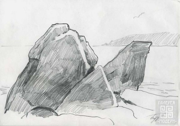 Рисунок гранита карандашом