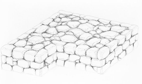 Камень рисунок карандашом поэтапно