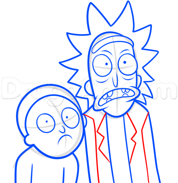Срисовать рисунок Рик и Морти