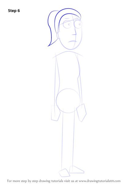 Морти нарисовать поэтапно