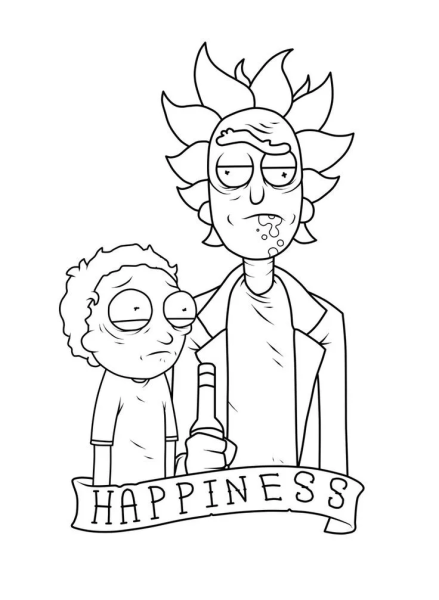 Рик и Морти черноьелые