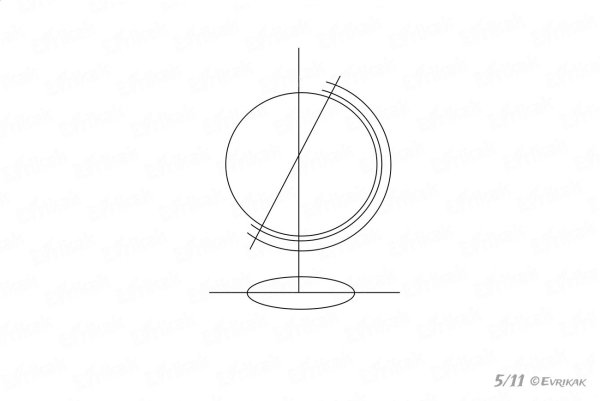 Нарисовать Глобус карандашом поэтапно