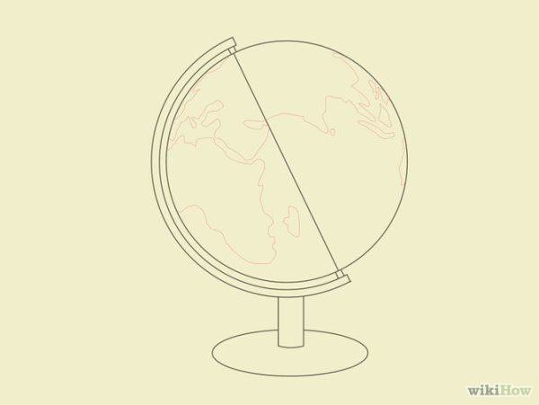 Поэтапное рисование глобуса для детей