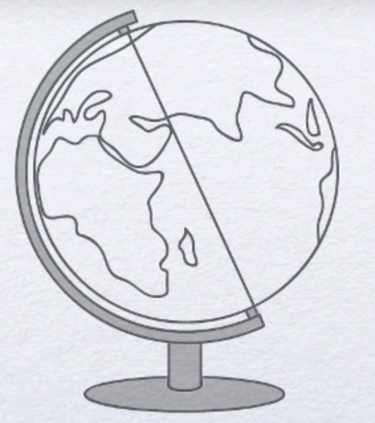 Глобус раскрашенный