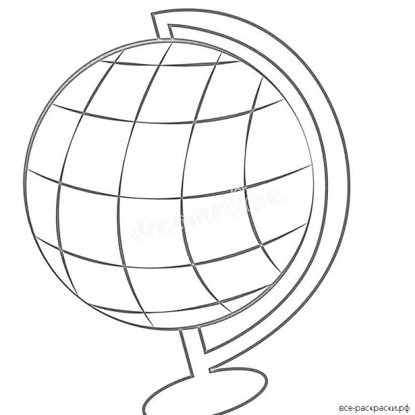 Глобус маленький раскраска