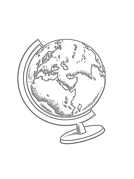 Глобус раскраска для детей