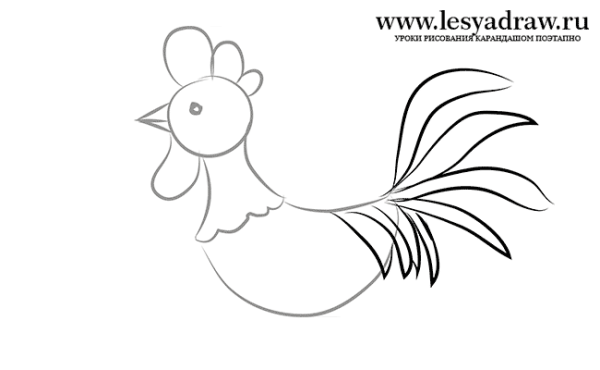 Петушок рисунок средняя группа