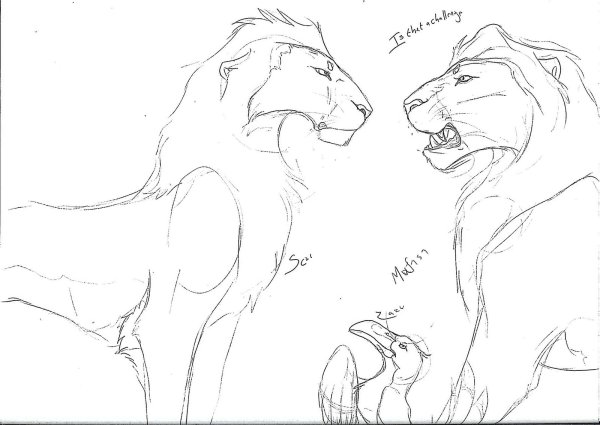 Раскраска Король Лев Муфаса и шрам в детстве