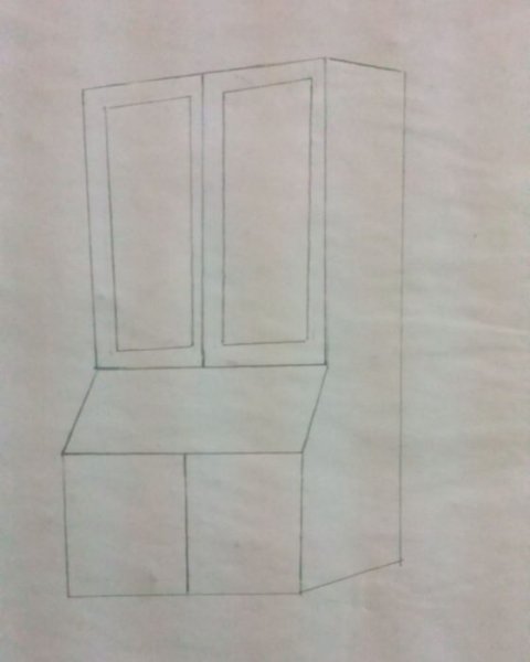 Поэтапное рисование шкаф