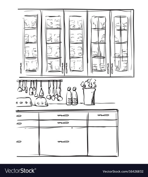 Кухонный шкаф скетч