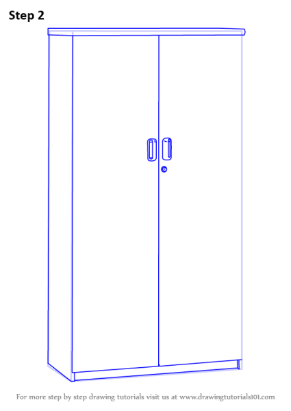 Нарисованный шкаф в цвете