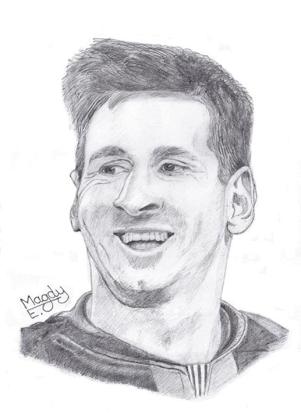 Лионель Месси карандашом