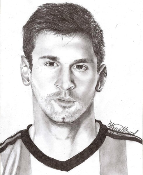 Месси футболист карандашом