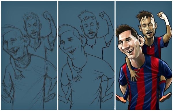 Месси футболист карандашом