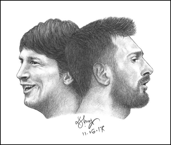 Нарисовать Месси и Роналдо