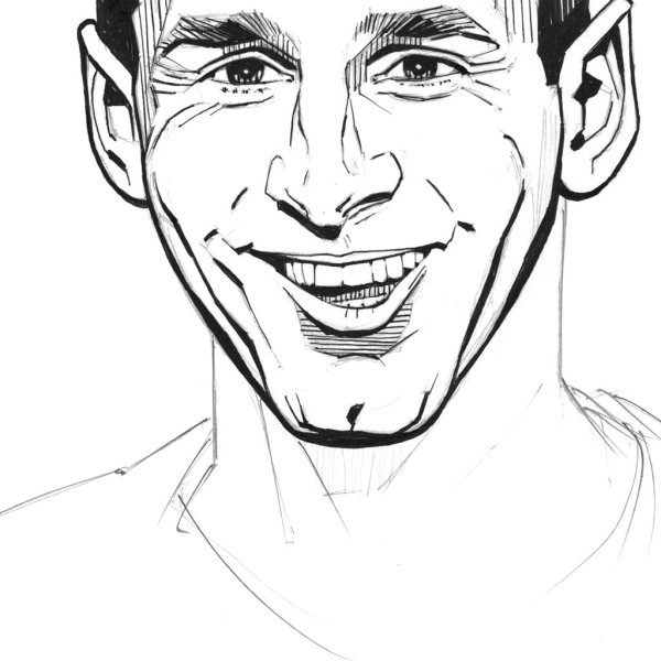 Портрет Месси карандашом