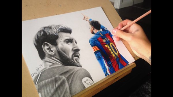 Нарисовать Месси поэтапно