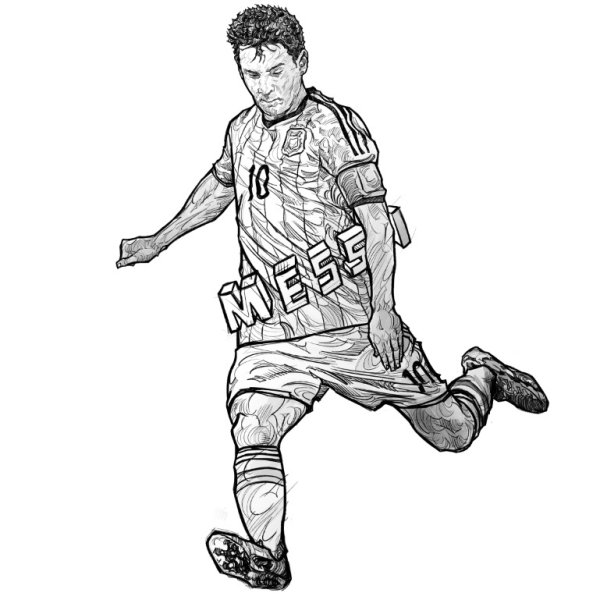 Портрет Месси по клеточкам