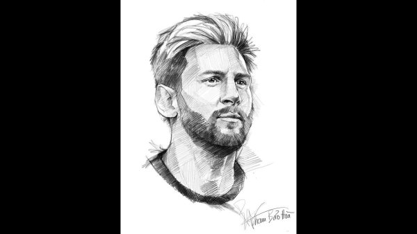 Messi рисунок ручкой