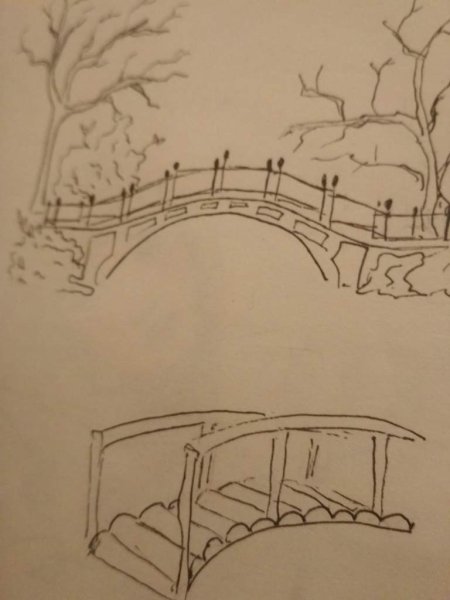 Мостик карандашом