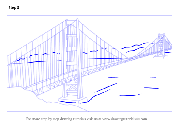 Поэтапное рисование моста
