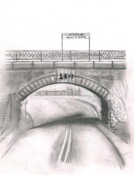 Мост через реку карандашом