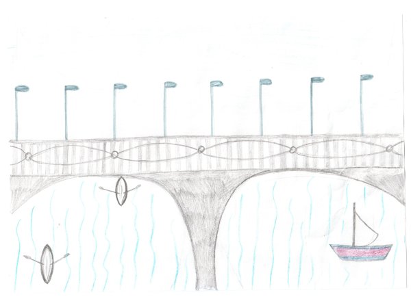 Мост Саратова через Волгу рисунок детский