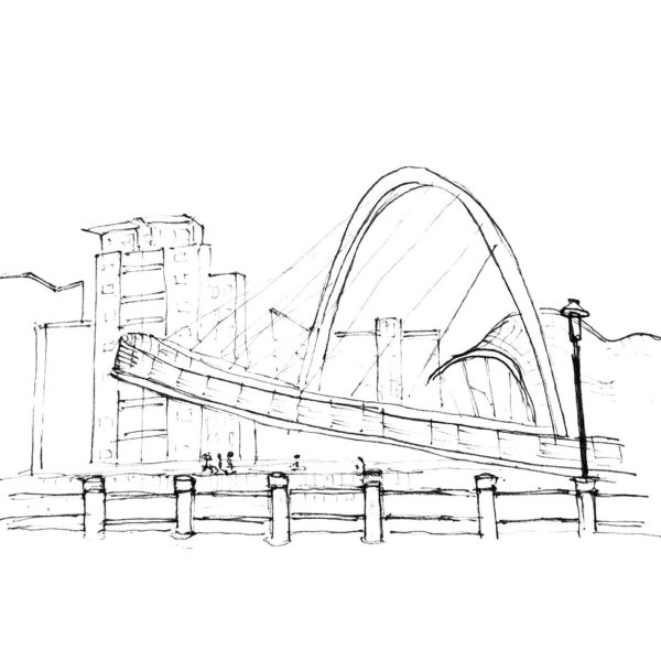 Gateshead Millennium Bridge чертеж