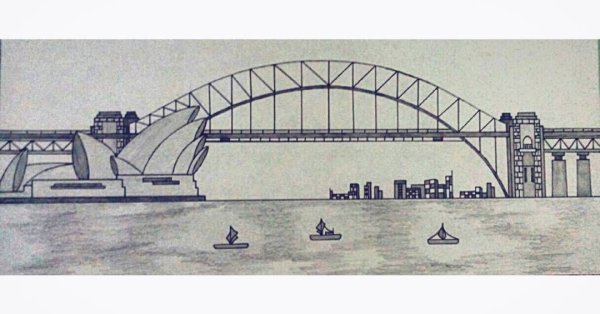Мост Сидней рисунок
