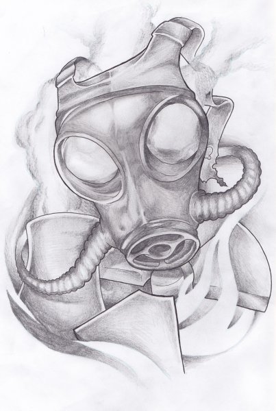 Противогаз арт карандашом