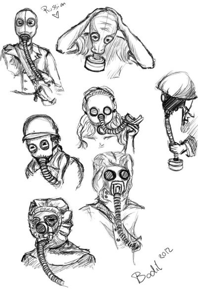 Маска противогаз скетч