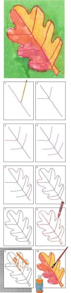 Рисование осенних листьев