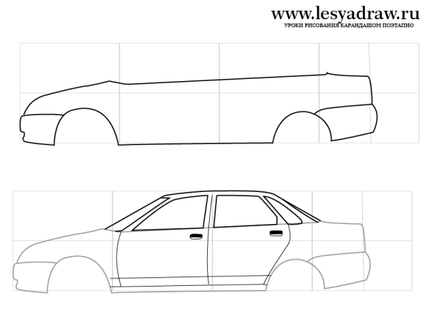 Приора сбоку рисунок