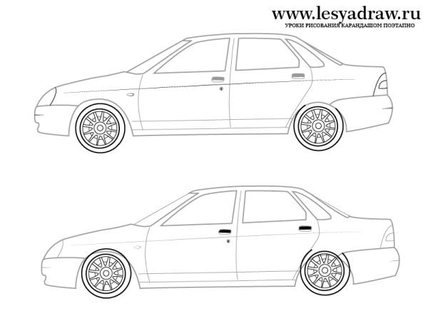 Раскраска ВАЗ 2114 Лада Приора