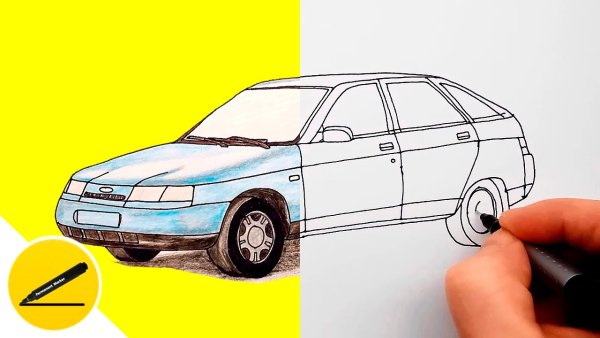 Рисунок Лада 4x4 карандашом по клеточкам