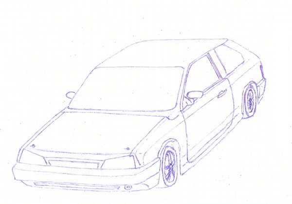 Рисование автомобиля пошагово