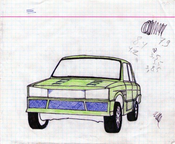 Пошаговый рисунок автомобиля