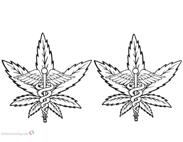 Марихуана раскраска