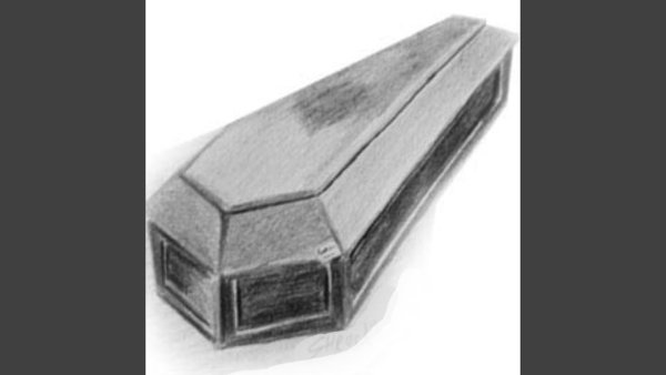 Гроб карандашом поэтапно