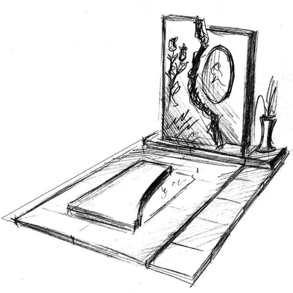 Эскиз памятника на могилу рисунок