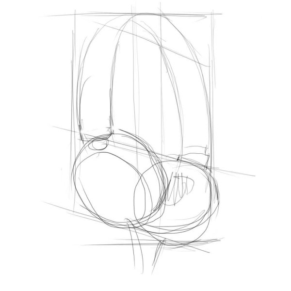 Нарисовать наушники карандашом